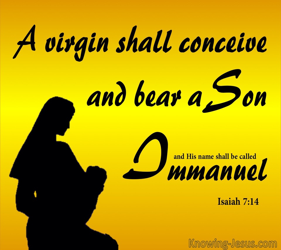 Isaiah 7:14 Behold A Virgin Shall Conceive (yellow)